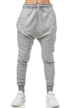 Elara Damen Jogginghose bequem Harem locker Chunkyrayan J-03 Lt.Grey-XXL von Elara