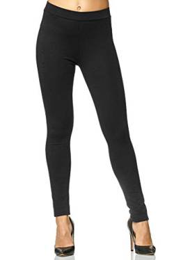 Elara Damen Legging Skinny Fit Hose Chunkyrayan A26 Black 42 (XL) von Elara