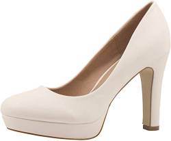 Elara Damen Pumps Plateau Chunkyrayan E22321-Weiss-40 von Elara