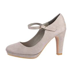 Elara Damen Pumps Riemchen High Heels Vintage Chunkyrayan New BL692 Grey-41 von Elara