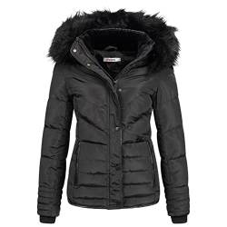 Elara Damen Steppjacke Winter Tailliert Chunkyrayan EL-JA01 Black/Black 36 (S) von Elara