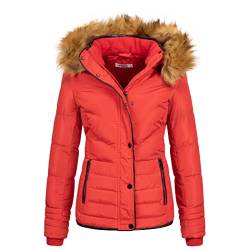 Elara Damen Steppjacke Winter Tailliert Rot Chunkyrayan EL-JA01 Red 38 (M) von Elara