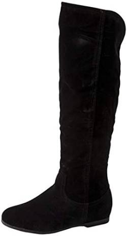 Elara Damen Stiefel Reiter Boots Gefüttert Chunkyrayan QS195 Black-37 von Elara