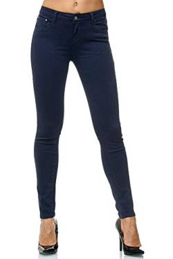 Elara Damen Stretch Hose Jeans Skinny Elastisch Chunkyrayan EL09-2-Dk-Blue 36 (S) von Elara