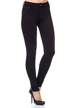 Elara Damen Stretch Hose Jeggings Skinny Fit Chunkyrayan H01 Black 52 (6XL) von Elara