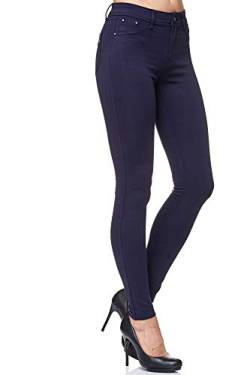 Elara Damen Stretch Hose Skinny Fit Jegging Chunkyrayan H08 Blau 36 (S) von Elara