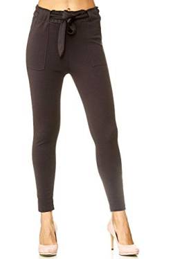 Elara Damen Stretch Hose Slim Fit Chunkyrayan 7722 Dk.Grey 38/M von Elara