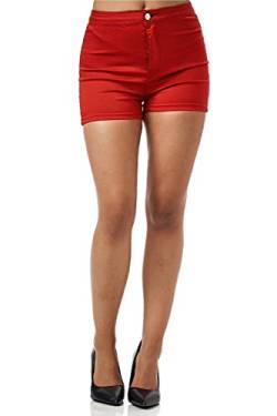 Elara Damen Stretch Shorts Chunkyrayan JS993-2 Rot-42 (XL) von Elara