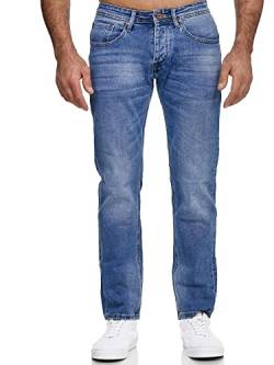 Elara Herren Jeans Denim Slim Fit Hose Chunkyrayan EL368D1 Blau-30W / 30L von Elara