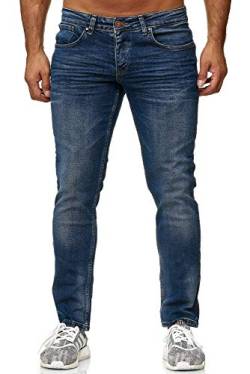 Elara Herren Jeans Slim Fit Hose Denim Stretch Chunkyrayan 16533-Blau-29W / 34L von Elara