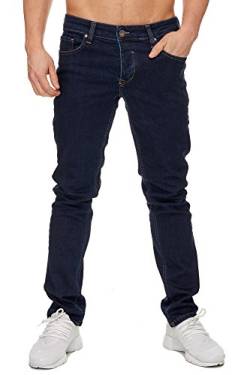 Elara Herren Jeans Slim Fit Hose Denim Stretch Chunkyrayan 16533-Dunkelblau-29W / 34L von Elara