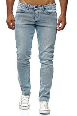 Elara Herren Jeans Slim Fit Hose Denim Stretch Chunkyrayan 16533-Light-Blue-29W / 32L von Elara