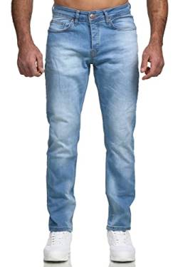 Elara Herren Jeans Slim Fit Hose Denim Stretch Chunkyrayan EL368D2 Hellblau-29W / 30L von Elara