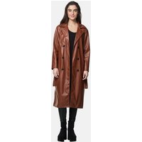 Elara Lederimitatmantel Elara Damen Langer Langer Trenchcoat (1-tlg) von Elara