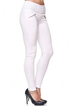 Elara Miss Anna Damen Stretch Hose Skinny Jegging Chunkyrayan A08-9 White 40 (L) von Elara