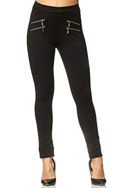 Elara Miss Anna Damen Stretch Hose Skinny Jegging Chunkyrayan A11 Black 50 (5XL) von Elara