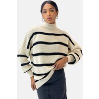 Elara Strickpullover Elara Damen Strickpullover Gestreift (1-tlg) von Elara