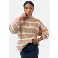 Elara Strickpullover Elara Damen Strickpullover Gestreift (1-tlg) von Elara