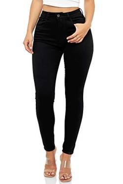 Elara Super High Waist Damen Hose Chunkyrayan EL12 Schwarz 36 (S) von Elara