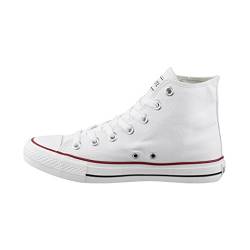 Elara Unisex Kult Sneaker Bequeme Sportschuhe fur Damen und Herren High Top Textil SchuheChunkyrayan Farbe :-White(weiß), Gr:-41 EU von Elara