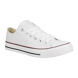 Elara Unisex Sneaker 89A35B-White-41 von Elara