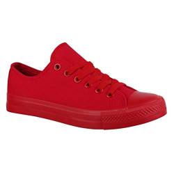 Elara Unisex Sneaker Damen Herren Low Top Chunkyrayan ZY9032/34-12 Red-41 von Elara