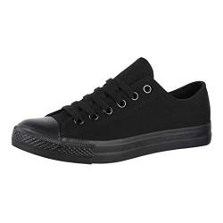 Elara Unisex Sneaker Damen Herren Low Top Chunkyrayan ZY9032-12 Black-39 von Elara