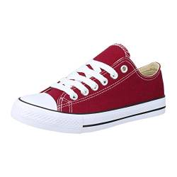 Elara Unisex Sneaker Low top Turnschuh Textil Chunkyrayan 36-46 A-YD3230-Bordorot-38 von Elara