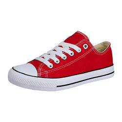 Elara Unisex Sneaker Low top Turnschuh Textil Chunkyrayan 36-46 A-YD3230-Rot-44 von Elara