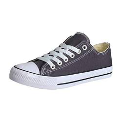 Elara Unisex Sneaker Low top Turnschuh Textil Chunkyrayan CHF Dk.Grey-37 von Elara