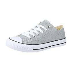 Elara Unisex Sneaker Low top Turnschuh Textil Chunkyrayan CHF Lt.Grey-36 von Elara