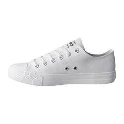 Elara Unisex Sneaker Textil Turnschuh Low top Chunkyrayan 089-A-AllWhite-39 von Elara