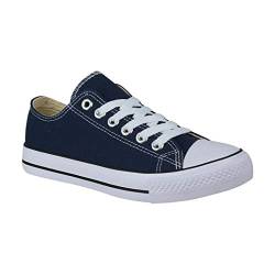 Elara Unisex Sneaker Textil Turnschuh Low top Chunkyrayan 089-A E-4-E6-Navy-45 von Elara