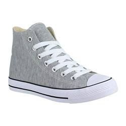 Elara Unisex Sportschuhe Sneaker High Top Chunkyrayan 019-A LT.Grey 44Q von Elara