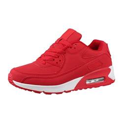 Trendige Unisex Sneaker Damen Herren Kinder Sport Laufschuhe Turnschuhe Chunkyrayan Y011-H011 Red-40 von Elara