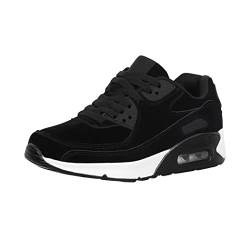 Trendige Unisex Sneaker Damen Herren Sport Laufschuhe Turnschuhe Chunkyrayan G20-W Black 38 von Elara