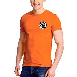 Dragon Ball Herren T-Shirt Kaio Kame Symbol Distressed Baumwolle orange - L von Elbenwald