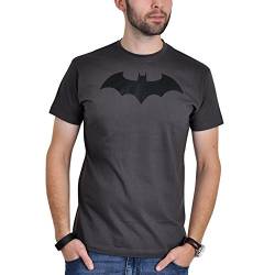 Elbenwald Batman T-Shirt mit Bat-Symbol Logo Frontprint für Herren grau - XL von Elbenwald