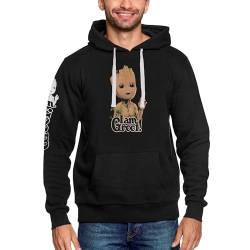 Elbenwald Guardians of The Galaxy Hoodie mit I Am Groot Motiv für Herren Damen Unisex Baumwolle Schwarz - XL von Elbenwald