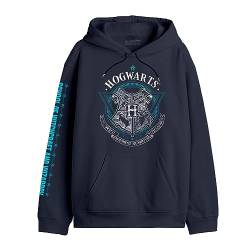 Elbenwald Harry Potter Hogwarts School of Witchcraft Hoodie für Herren Damen Unisex Baumwolle blau - L von Elbenwald
