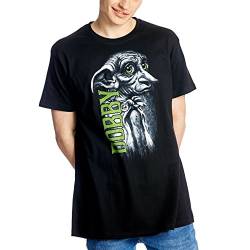 Elbenwald Harry Potter T-Shirt mit großem Dobby der Hauself Frontprint für Herren schwarz - M von Elbenwald