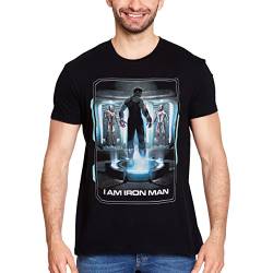 Elbenwald Iron Man T-Shirt mit I Am Iron Man Motiv für Herren Damen Unisex Baumwolle schwarz - L von Elbenwald