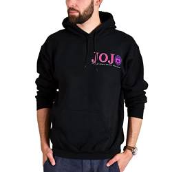 Elbenwald JoJo's Bizarre Adventure Hoodie mit Giorno und Bruno Frontprint für Herren Damen Unisex schwarz S von Elbenwald