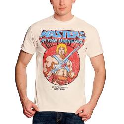 Elbenwald Masters of The Universe T-Shirt mit He-Man Vintage Motiv für Herren Damen Unisex Baumwolle Creme - S von Elbenwald