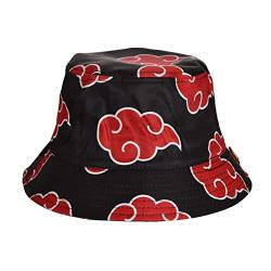 Elbenwald Naruto Bucket Hat mit Akatsuki Symbol Motiv für Herren Damen Unisex schwarz von Elbenwald