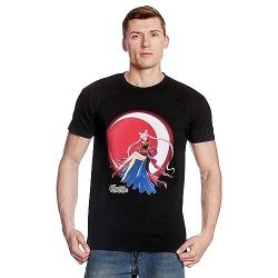 Elbenwald Sailor Moon T-Shirt mit Bright Moon Motiv für Anime Fans Herren Damen Unisex Baumwolle schwarz - M von Elbenwald