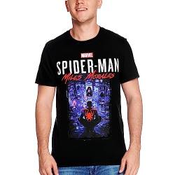 Elbenwald Spider-Man T-Shirt mit Miles Morales Motiv für Herren Damen Unisex Baumwolle schwarz - S von Elbenwald