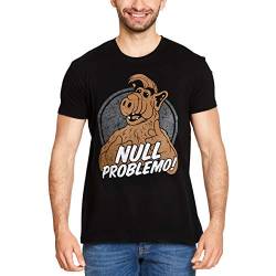 Elbenwald T-Shirt mit Null Problemo! Frontprint für Alf Fans Baumwolle schwarz - L von Elbenwald