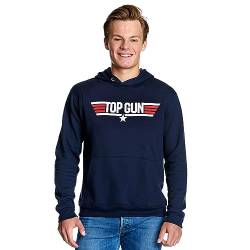 Elbenwald Top Gun Hoodie mit Logo Motiv für Herren Damen Unisex Baumwolle blau - L von Elbenwald