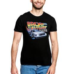 Elbenwald Zurück in die Zukunft T-Shirt mit Outatime Tour Motiv für Herren Damen Unisex Baumwolle schwarz - L von Elbenwald